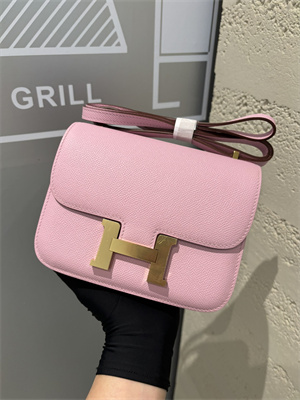 Constance Bag Epsom Leather 18CM Gold/Silver Tone Metal In mauve sylvestre Color HS  (With mirror)