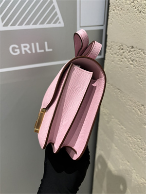 Constance Bag Epsom Leather 18CM Gold/Silver Tone Metal In mauve sylvestre Color HS  (With mirror)