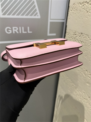 Constance Bag Epsom Leather 18CM Gold/Silver Tone Metal In mauve sylvestre Color HS  (With mirror)