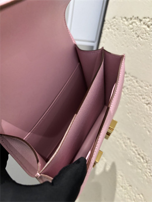 Constance Bag Epsom Leather 18CM Gold/Silver Tone Metal In mauve sylvestre Color HS  (With mirror)
