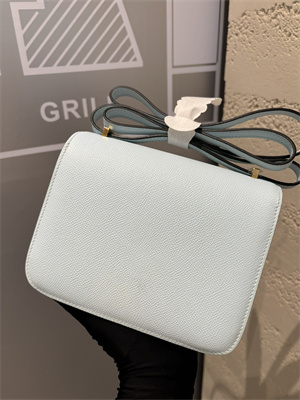 Constance Bag Epsom Leather 18CM Gold/Silver Tone Metal In Blue Pale Color HS  (With mirror)