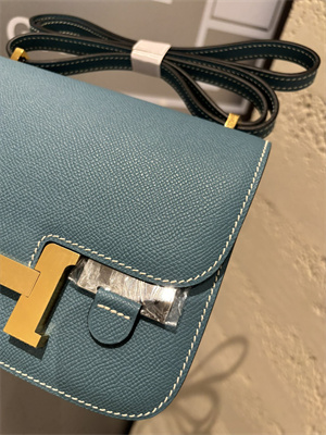 Constance Bag Epsom Leather 18CM Gold/Silver Tone Metal In Blue Jean Color HS(With mirror)