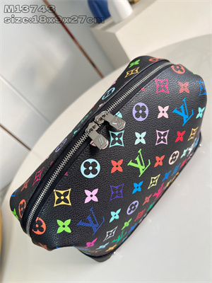 LV x TM Cosmetic Pouch GM Multicolor Monogram Canvas Black M13743