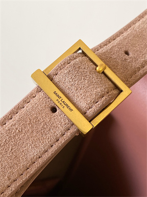 Y.S.L LE 5 A 7 Supple SMALL HOBO BAG In Barely Pink Suede Leather