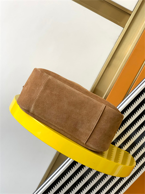 Y.S.L LE 5 A 7 Supple SMALL HOBO BAG In Brown Suede Leather