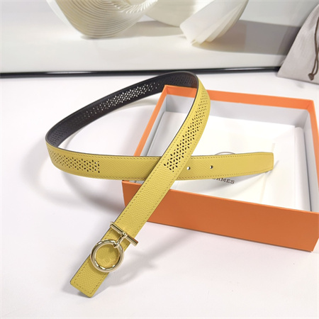 Hermes Reversible Belt 25MM Epsom Leather Gold Tone Hardware Yellow/Black