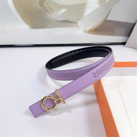 Hermes Reversible Belt 25MM Epsom Leather Gold Tone Hardware Lt Purple/Black