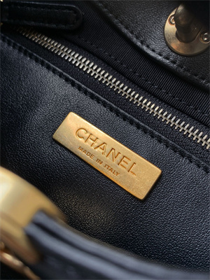 CHANEL 31 Mini Shopping Bag Suede&Calfskin Gold Tone Metal Black AS4133
