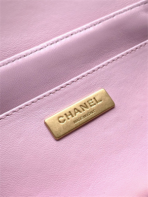 CHANEL Flap Bag With Top Handle Lambskin Gold Tone Metal Pink AS5356
