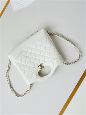 Chanel 31 Mini Shopping Bag Lambskin & Gold-Tone Metal White AS4133