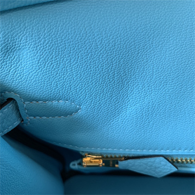 Bir.kin Bag Togo Leather 25/30/35 Gold/Silver Hardware In Blue du Nord Color HS