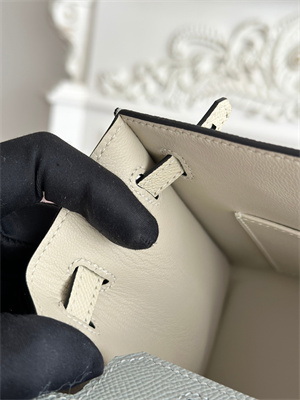 Bir.kin Sellier Bag Epsom Leather 25CM Gold/Silver Hardware In Blue Glacier/Craie HS