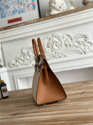 Bir.kin Sellier Bag Epsom Leather 25CM Gold/Silver Hardware In Craie/Gold HS