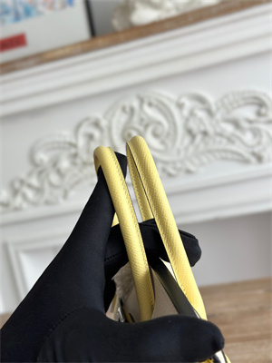 Bir.kin Sellier Bag Epsom Leather 25CM Gold/Silver Hardware In Craie/Jaune Poussin HS