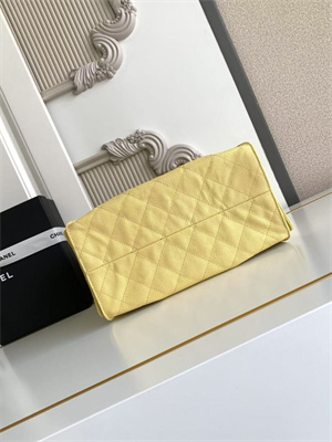 Chanel 25 Small Handbag Grained Calfskin Gold Tone Metal Yellow AS5293