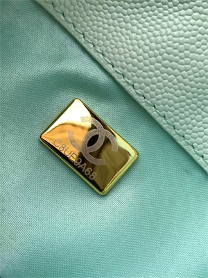 Chanel 25 Small Handbag Grained Calfskin Gold Tone Metal Lt Green AS5293