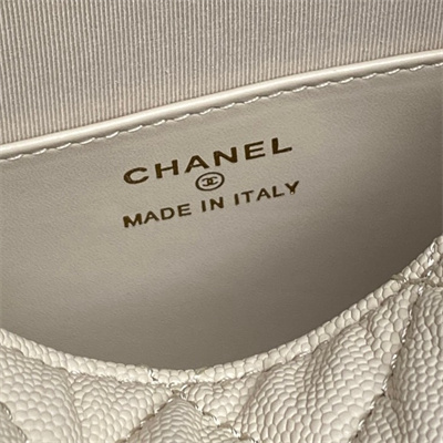 Chanel Coco Crush Top Handle Bag Grained Calfskin Gold Tone Metal Beige AP4591