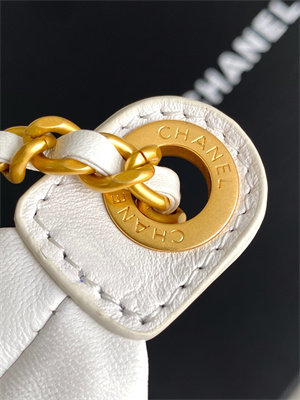 Chanel Hobo Bag Lambskin Gold Tone Metal White AS5528