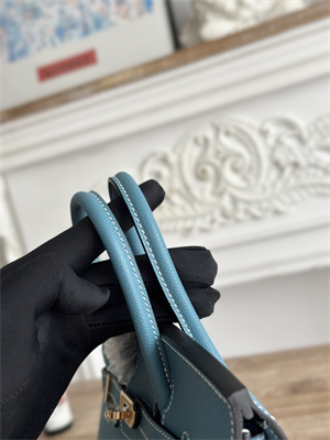 Bir.kin Sellier Bag Epsom Leather 25/30/35CM Gold Hardware In Blue Jean Color HS