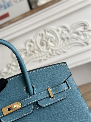 Bir.kin Sellier Bag Epsom Leather 25/30/35CM Gold Hardware In Blue Jean Color HS