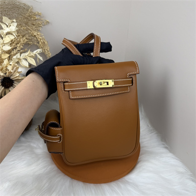 Kelly Jump Backpack Swift Leather Gold Tone Hardware In Gold Color HS