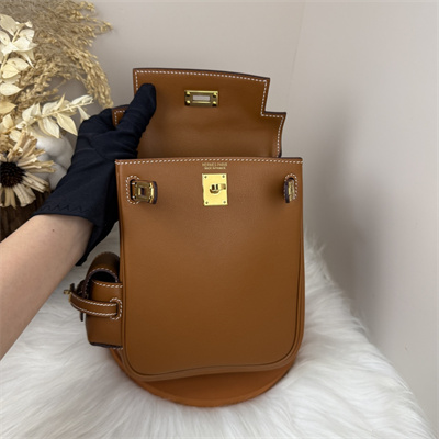 Kelly Jump Backpack Swift Leather Gold Tone Hardware In Gold Color HS