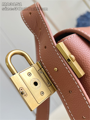 L.V Low Key Messenger Bag Grained calfskin Cognac M13151