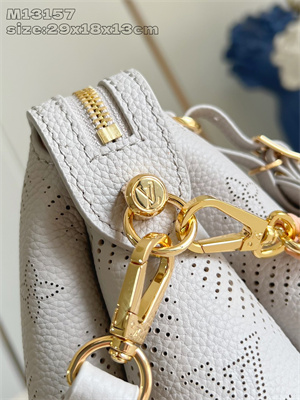 L.V Hand It All PM  Mahina Bloom Perforated Mahina calfskin leather Gray/Pink M13157