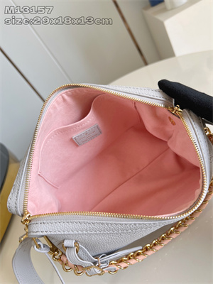 L.V Hand It All PM  Mahina Bloom Perforated Mahina calfskin leather Gray/Pink M13157