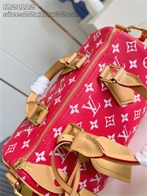 L.V Speedy P9 Bandoulière 30 Monogram Soft Calfskin Red