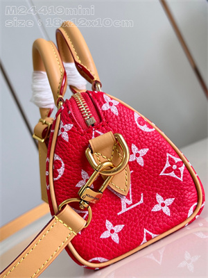 L.V Speedy P9  Bandoulière 18 Monogram Soft Calfskin Red