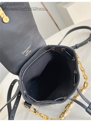 L.V Coussin Backpack Mini Lambskin Leather Black M13387