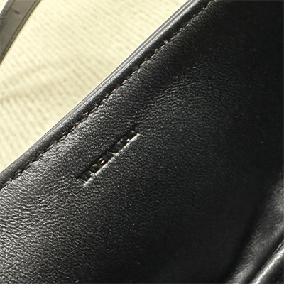 Celine Triomphe Shoulder Bag In Shiny Calfskin Black Color