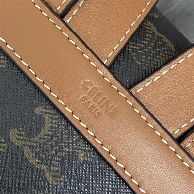 Celine Backpack Bonnie In Triomphe Canvas and calfskin Tan