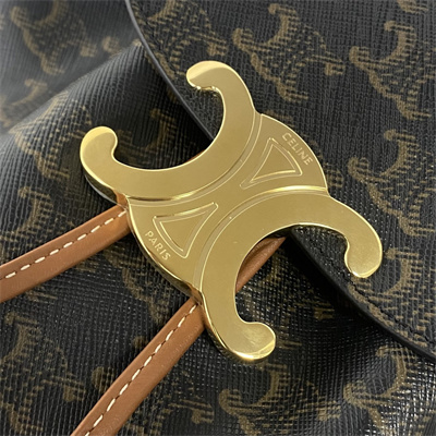 Celine Backpack Bonnie In Triomphe Canvas and calfskin Tan