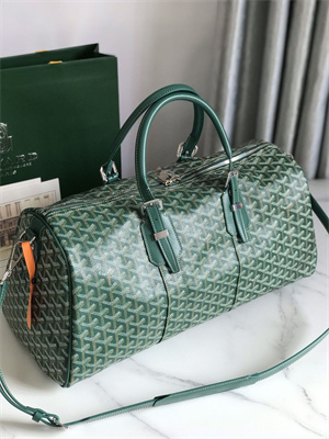 Goyard Boston 45 Bag In Goyardine Canvas & Cervon Calfskin