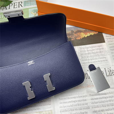 Constance Elan Epsom Leather  Gold/Silver Tone Hardware Deep Blue Color HS(With Mirror)