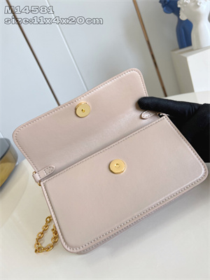 L.V Wallet On Chain LV Bloom Calfskin Leather Sand M14581