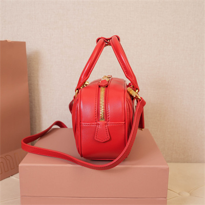 MiuMiu Arcadie matelassé nappa leather Top handle bag Red Color