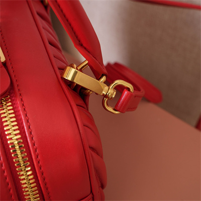 MiuMiu Arcadie matelassé nappa leather Top handle bag Red Color