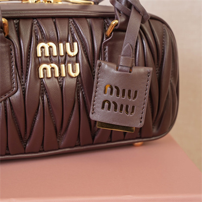 MiuMiu Arcadie matelassé nappa leather Top handle bag Briarwood Color