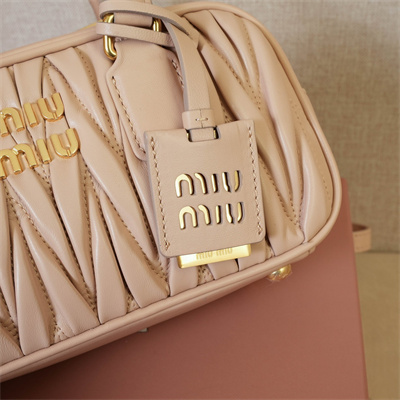 MiuMiu Arcadie matelassé nappa leather Top handle bag Pale Pink Color