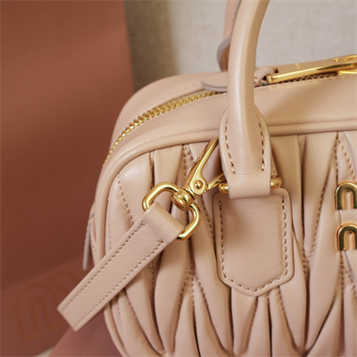 MiuMiu Arcadie matelassé nappa leather Top handle bag Pale Pink Color