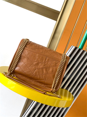 Y.S.L NIKI BABY In Vintage Leather Brown Color