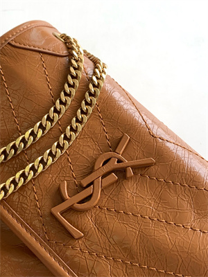 Y.S.L NIKI BABY In Vintage Leather Brown Color