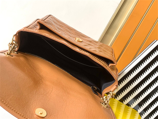 Y.S.L NIKI MEDIUM In Vintage Leather Brown Color