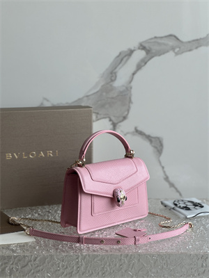 BVLGARI Serpenti Forever Mini top handle bag Calfskin Leather Pink Color 293666