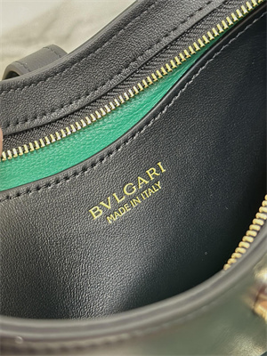 BVLGARI Serpenti Baia Shoulder Bag Calfskin Leather Black Color 293208