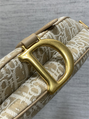 CD Saddle Bag Oblique Jacquard & Smooth Calfskin Nature Color