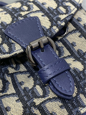 Di.or Mini Backpack Beige and Blue Oblique Jacquard